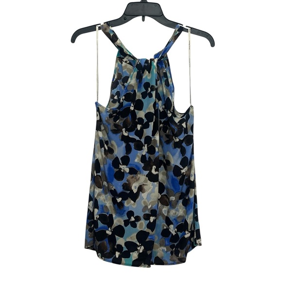 Tommy Bahama Floral Silk Halter Top Size Large Tropical Resortwear Twist Neck - Picture 1 of 4